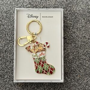 Disney Chip and Dale BaubleBar Festive Stocking Keychain